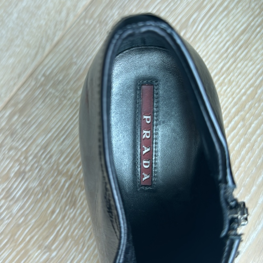 PRADA Booties, black patent leather, 38.5